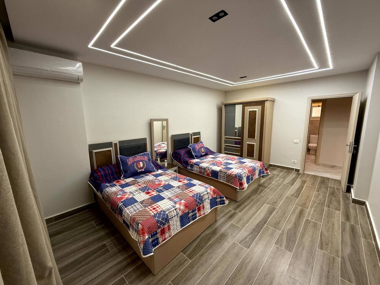 Twin bedroom of the 2BR Latin District apartment