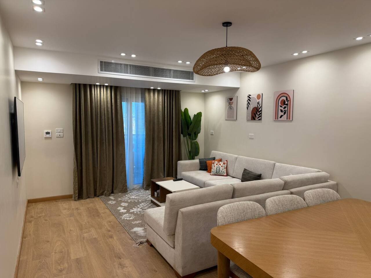 Living room of the 3BR Downtown apartment